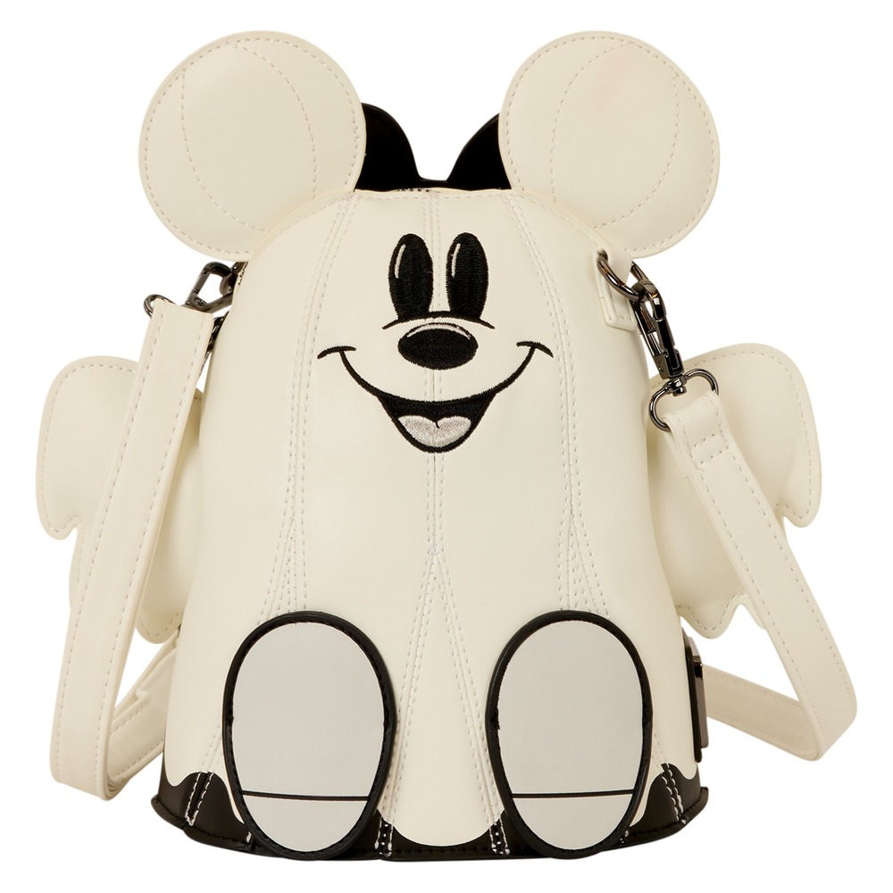 Loungefly Disney Mickey Minnie Ghost Glow in Dark Figural Crossbody Bag BNWT